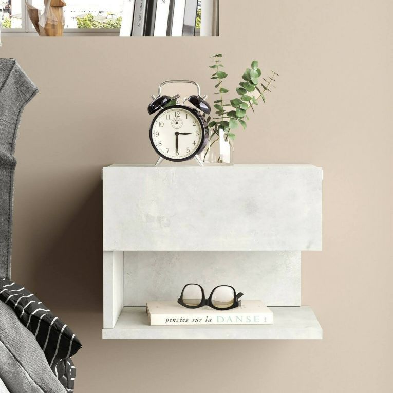Comodino in legno argento 40x31x35h cm - Lira