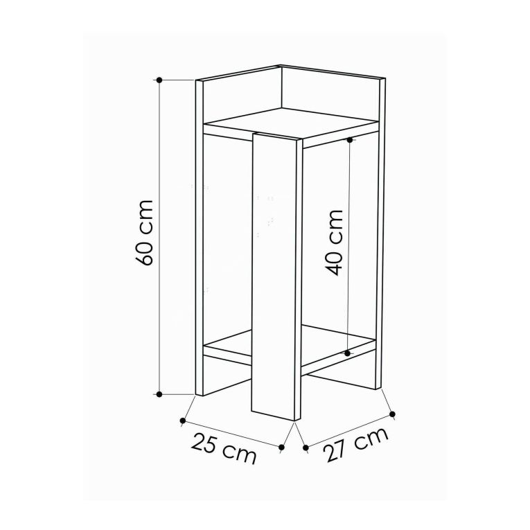 Comodino in legno bianco 25x27x60h cm - Asterix