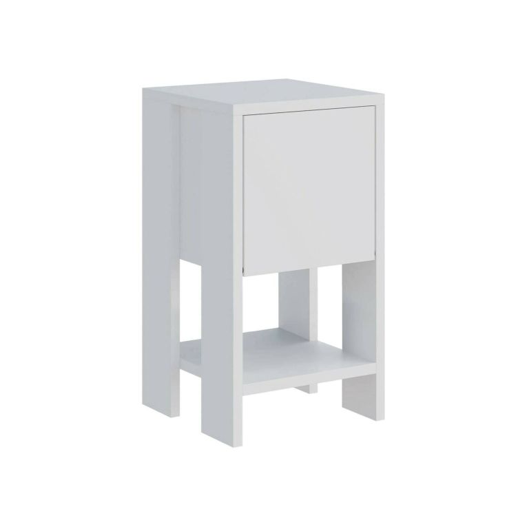 Comodino in legno bianco 30x30x55h cm - Filippa