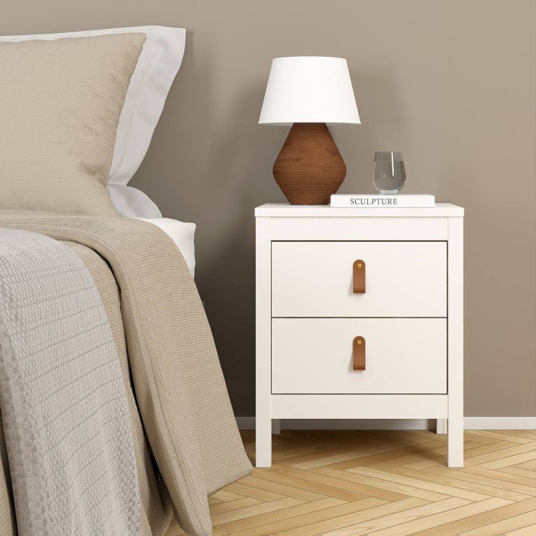 Comodino in legno bianco 43x38x54h cm - Fred