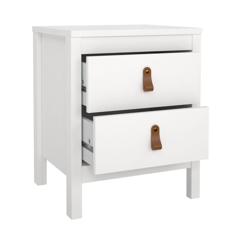 Comodino in legno bianco 43x38x54h cm - Fred