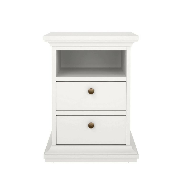 Comodino in legno bianco 43x40x58h cm - Alichin