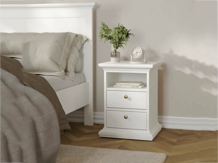 Comodino in legno bianco 43x40x58h cm - Alichin