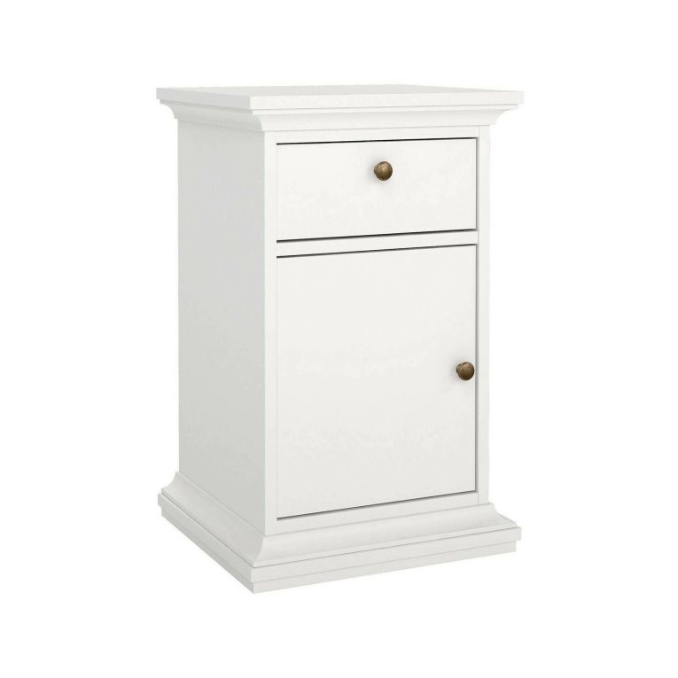 Comodino in legno bianco 43x40x69h cm - Mauricette