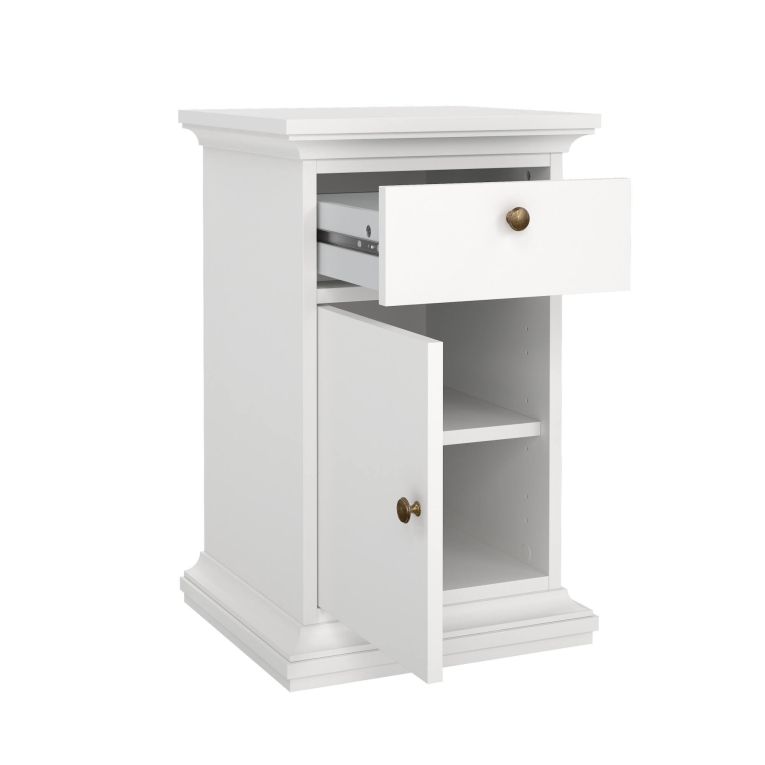 Comodino in legno bianco 43x40x69h cm - Mauricette