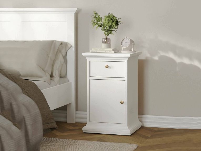 Comodino in legno bianco 43x40x69h cm - Mauricette