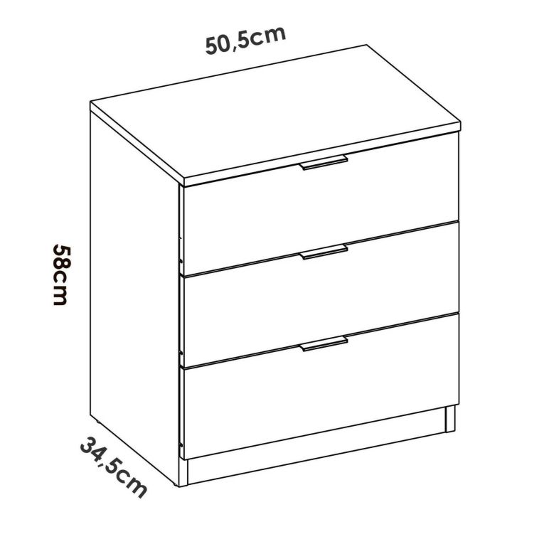 Comodino in legno bianco 50x34x58h cm - Arnad