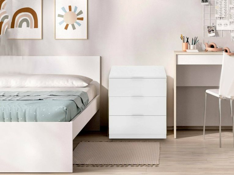Comodino in legno bianco 50x34x58h cm - Arnad