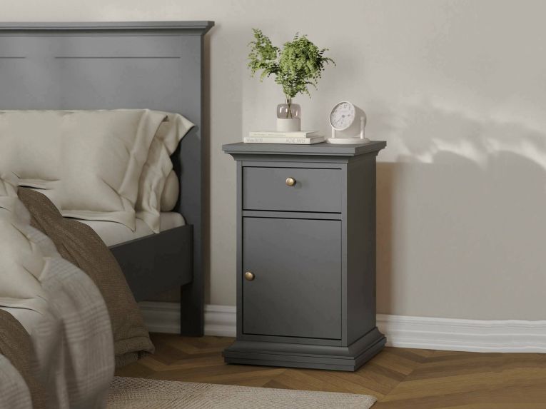 Comodino in legno grigio 43x40x69h cm - Mauricette