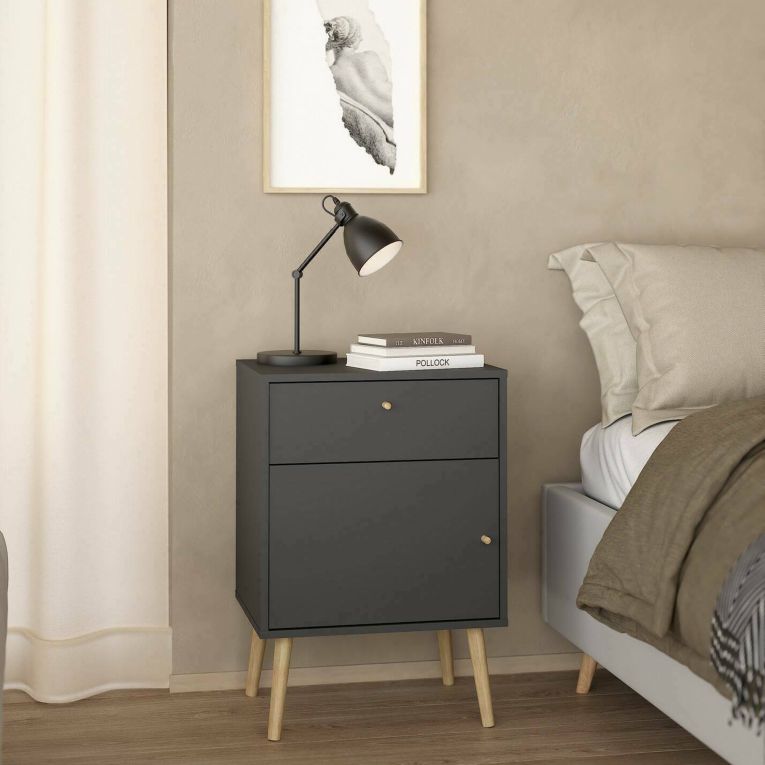 Comodino in legno grigio 50x39x72h cm - Antenati