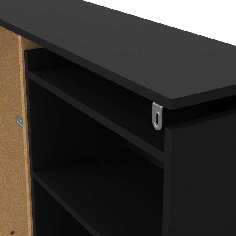 Comodino in legno nero 144x26x79h cm - Arnaboldi