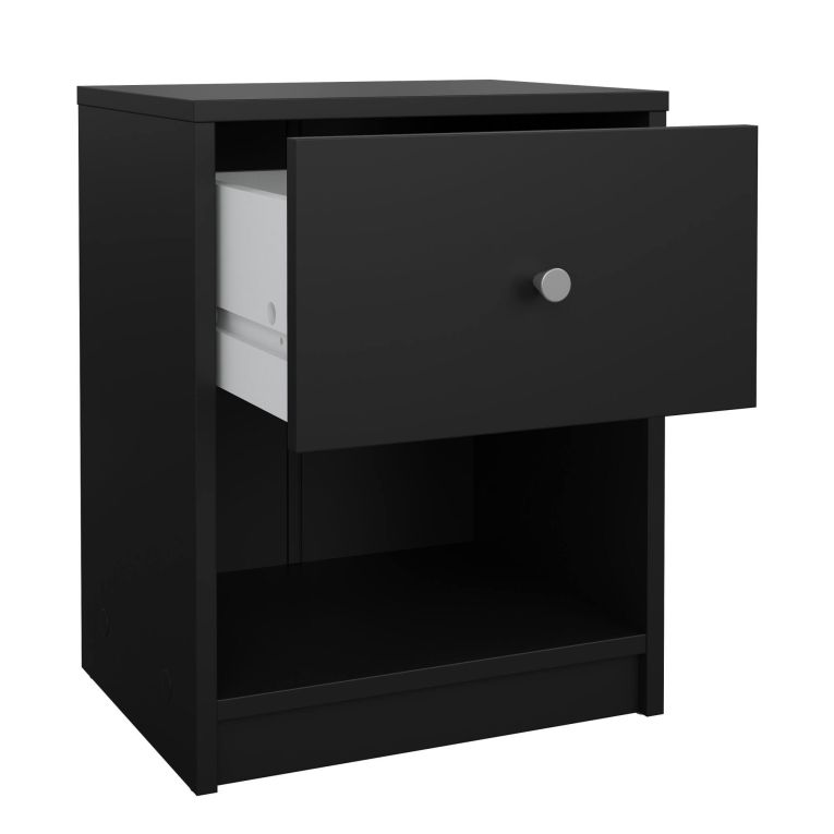 Comodino in legno nero 37x30x48h cm - Kastri