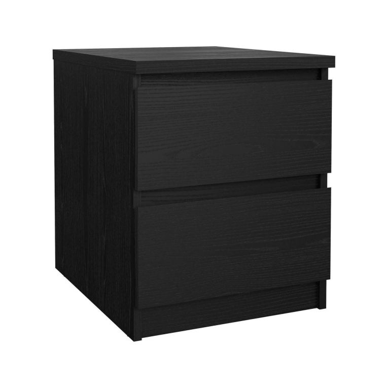 Comodino in legno nero 50x40x49h cm - Daiki