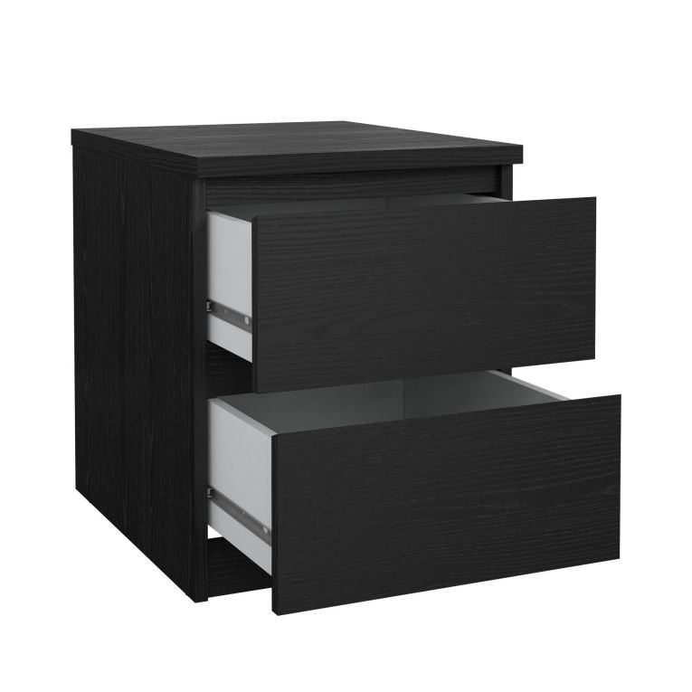 Comodino in legno nero 50x40x49h cm - Daiki
