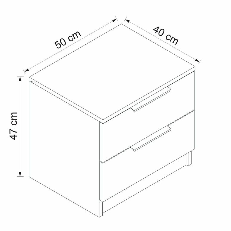 Comodino in legno noce 50x47x40h cm - Iune