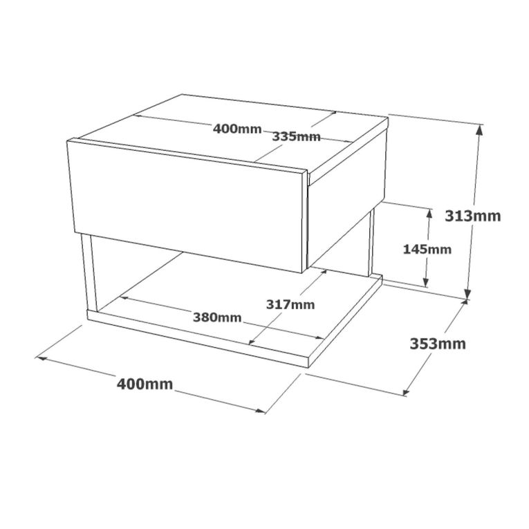 Comodino in legno quercia 40x31x35h cm - Gerardo