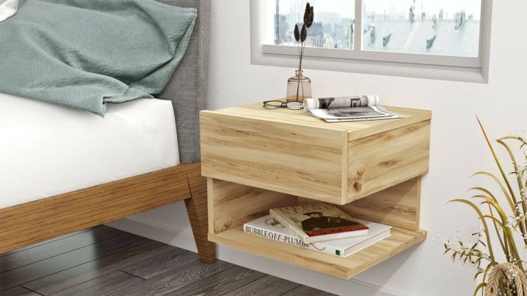 Comodino in legno quercia 40x31x35h cm - Gerardo
