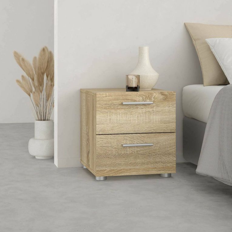 Comodino in legno quercia 40x40x42h cm - Apolla