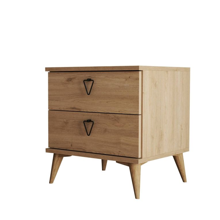 Comodino in legno quercia 52x45x55h cm - Pilar