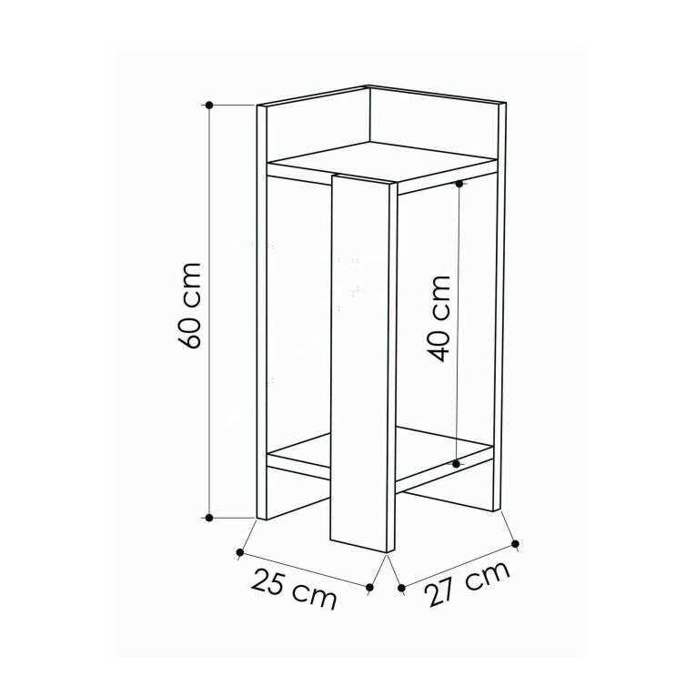 Comodino in legno quercia e antracite 25x27x60h cm - Asterix