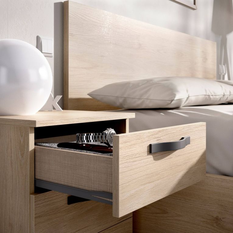 Comodino in legno rovere 40x44x53h cm - Aiga