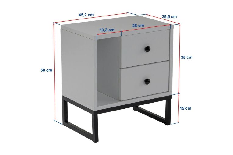 Comodino industrial marmo e oro 45x29x50h cm - Rhiannon