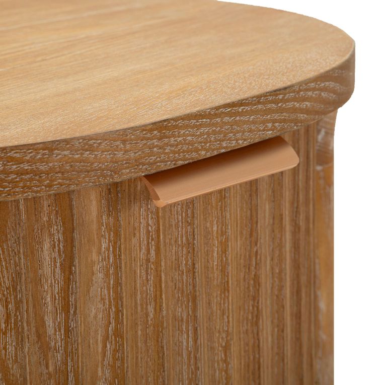 Comodino Marrone Ciliegio oro 2 Cassetti un Ripiano 38x35x52h cm, Apertura Scorrevole - Falile
