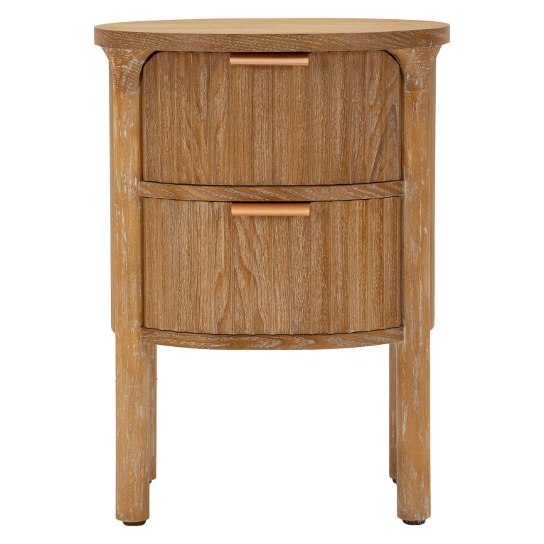 Comodino Marrone Ciliegio oro 2 Cassetti un Ripiano 38x35x52h cm, Apertura Scorrevole - Falile