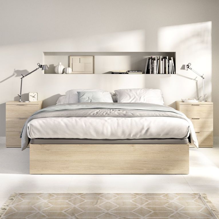 Comodino Marrone Rovere Grigio 3 Cassetti un Ripiano 34x42x57h cm, Piedini abs Antirumore e Antigraffio - Sturgis