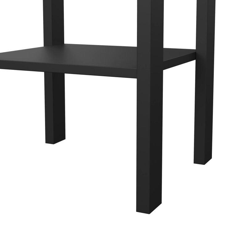 Comodino Maxine, Comò basso, Tavolino da notte, Mensola da letto, 34x40 h70 cm, Nero