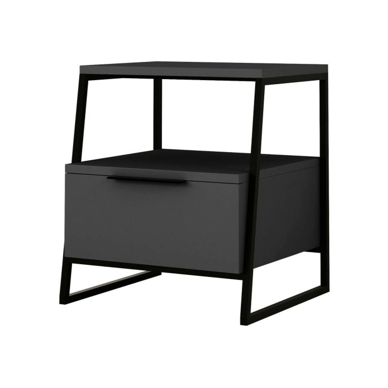 Comodino moderno antracite 45x40x50h cm - Alonso