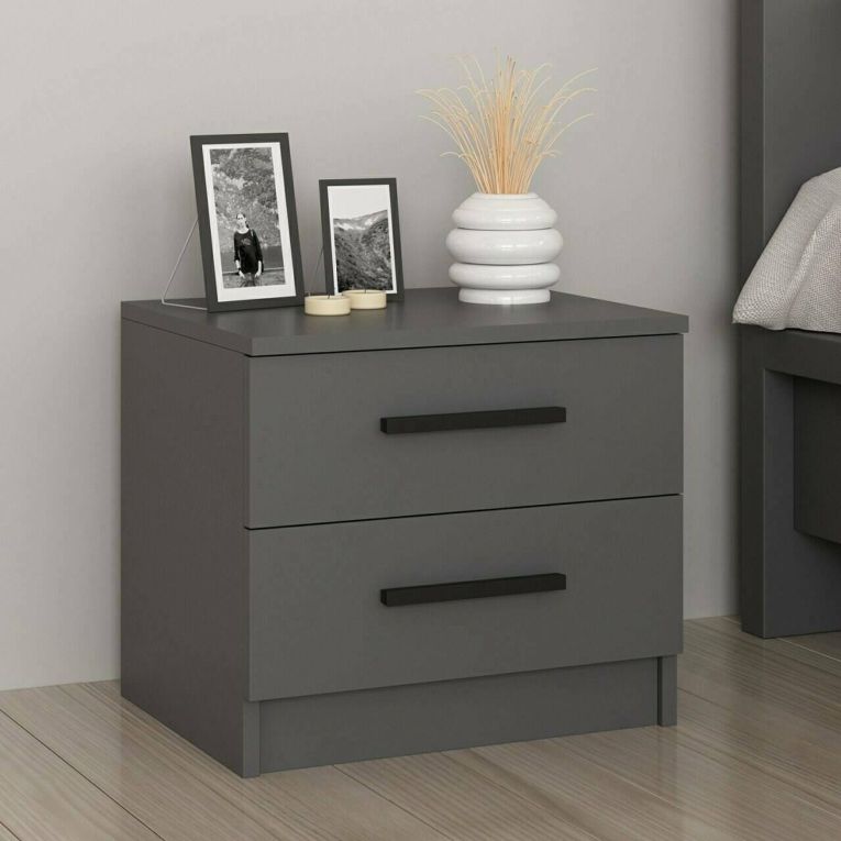 Comodino moderno antracite 50x47x40h cm - Iune
