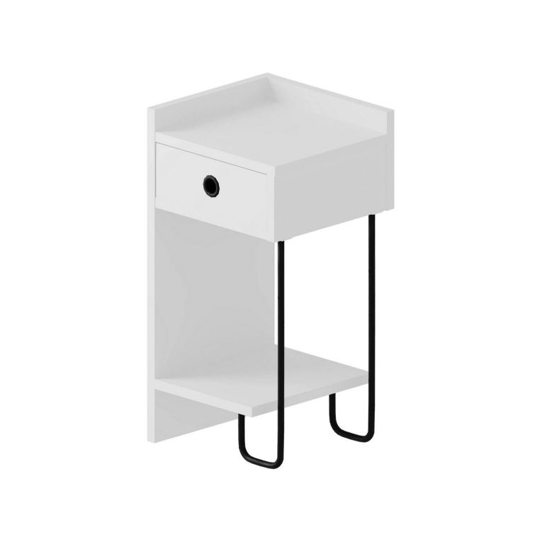 Comodino moderno bianco 32x30x61h cm - Cedro