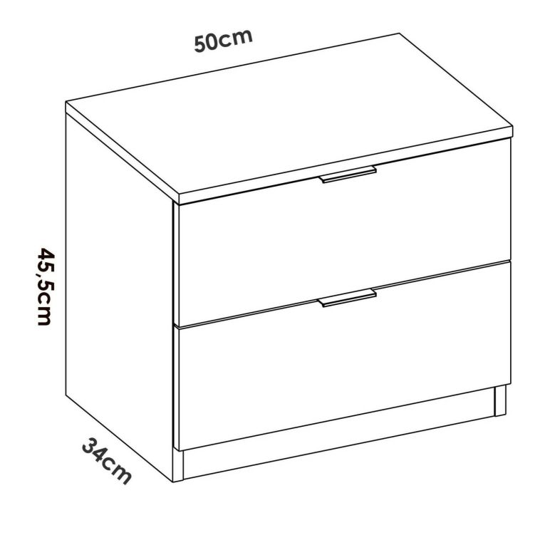 Comodino moderno bianco 50x34x46h cm - Banyan
