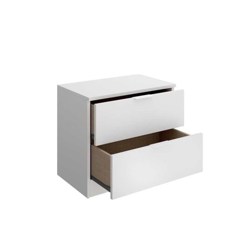 Comodino moderno bianco 50x34x46h cm - Banyan