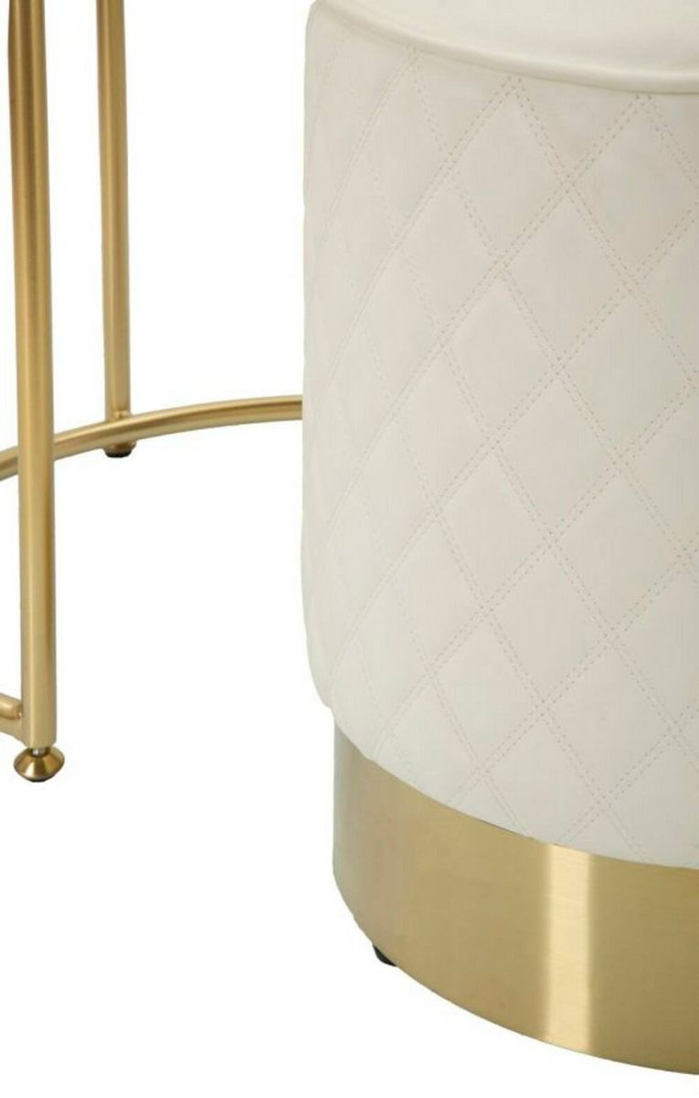 Comodino moderno bianco e oro 52x52x70h cm - Consolle Miscano