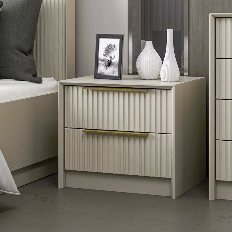 Comodino moderno cemento 53x45x45h cm - Moke