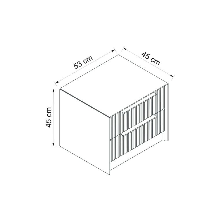 Comodino moderno cemento 53x45x45h cm - Moke