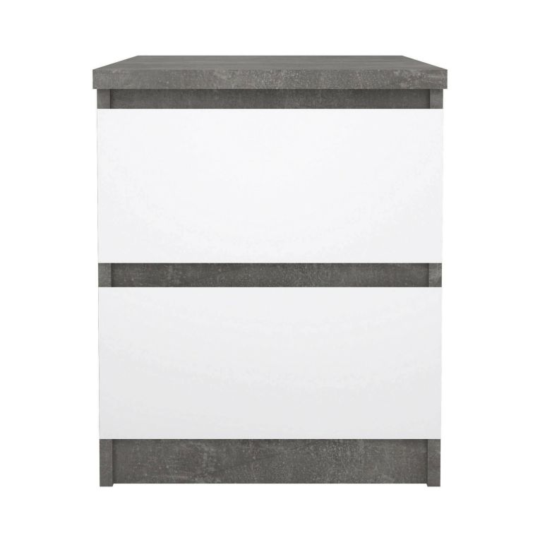 Comodino moderno cemento e bianco lucido 50x40x49h cm - Azar