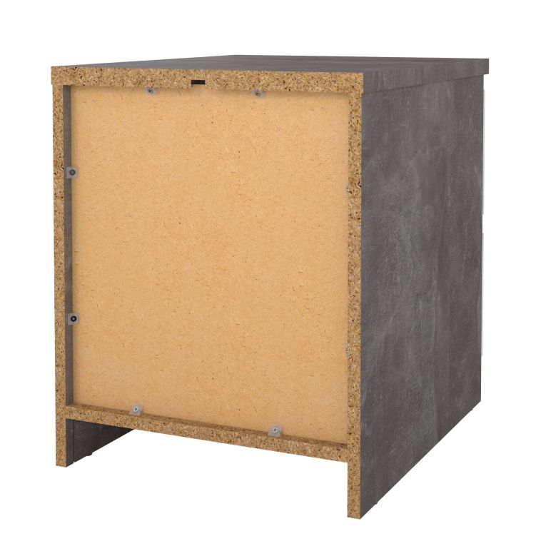 Comodino moderno cemento e bianco lucido 50x40x49h cm - Azar