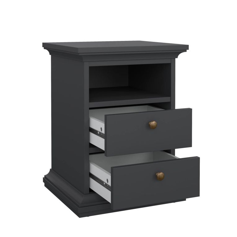 Comodino moderno grigio 43x40x58h cm - Alichin