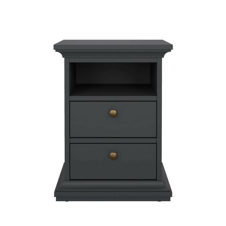 Comodino moderno grigio 43x40x58h cm - Alichin