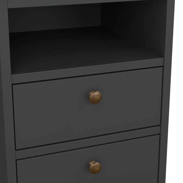 Comodino moderno grigio 43x40x58h cm - Alichin