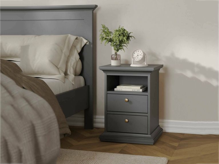 Comodino moderno grigio 43x40x58h cm - Alichin