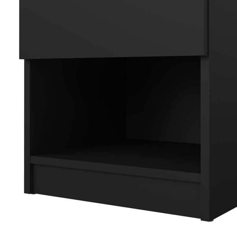 Comodino moderno nero 40x40x49h cm - Scolastica