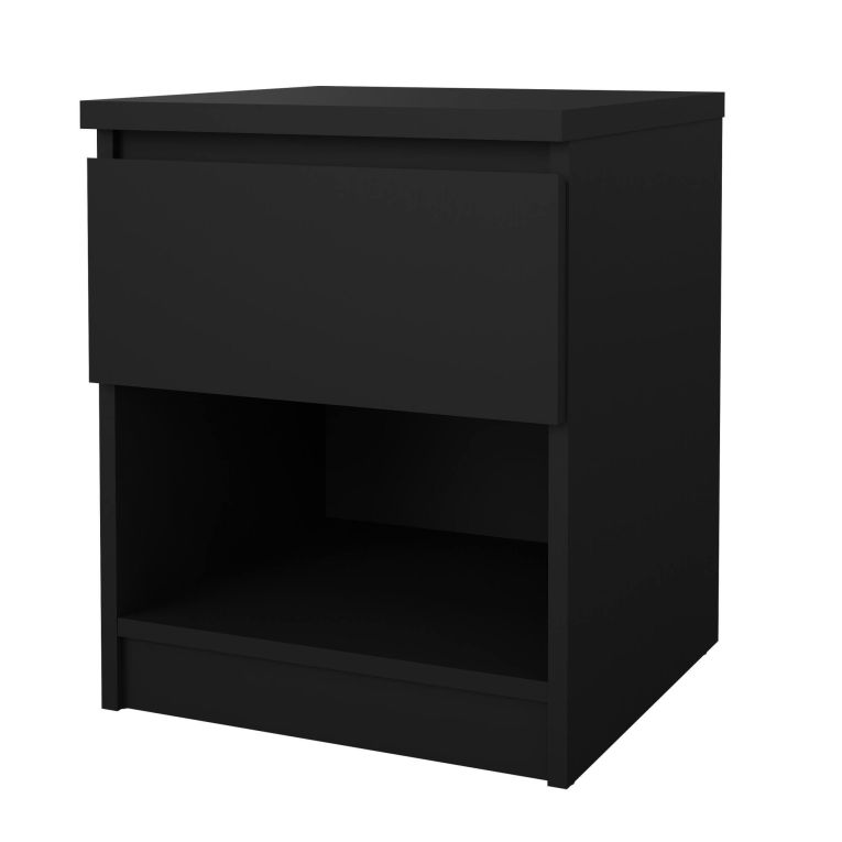 Comodino moderno nero 40x40x49h cm - Scolastica