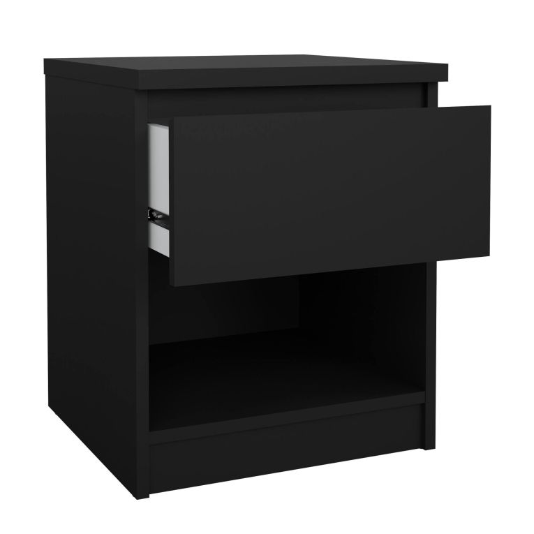 Comodino moderno nero 40x40x49h cm - Scolastica