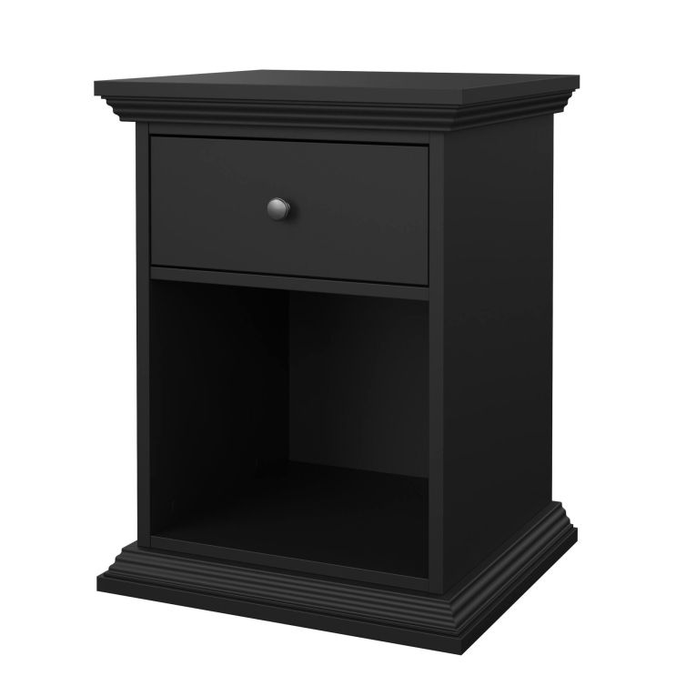 Comodino moderno nero 47x43x63h cm - Pascal