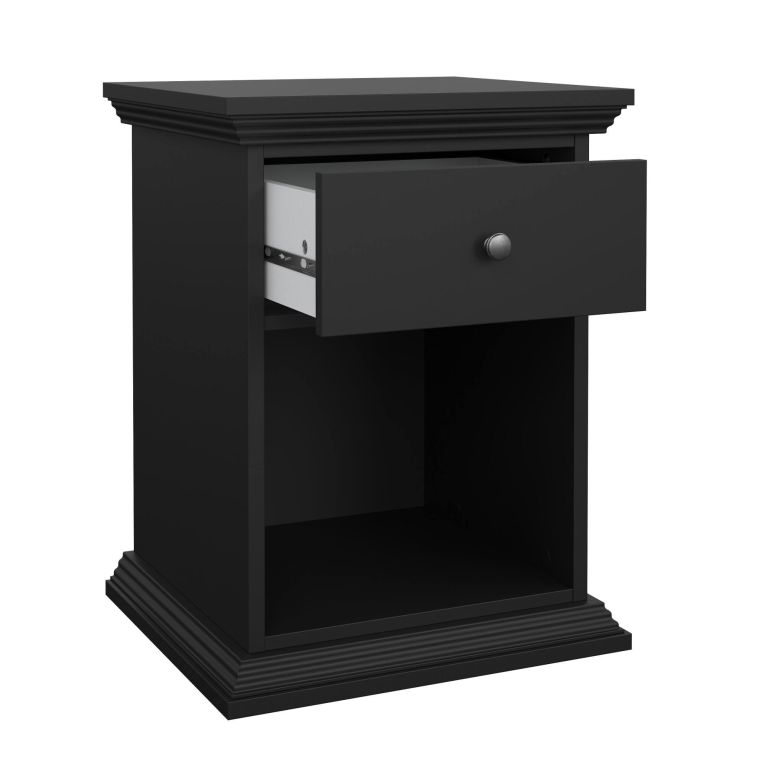 Comodino moderno nero 47x43x63h cm - Pascal