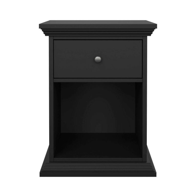 Comodino moderno nero 47x43x63h cm - Pascal